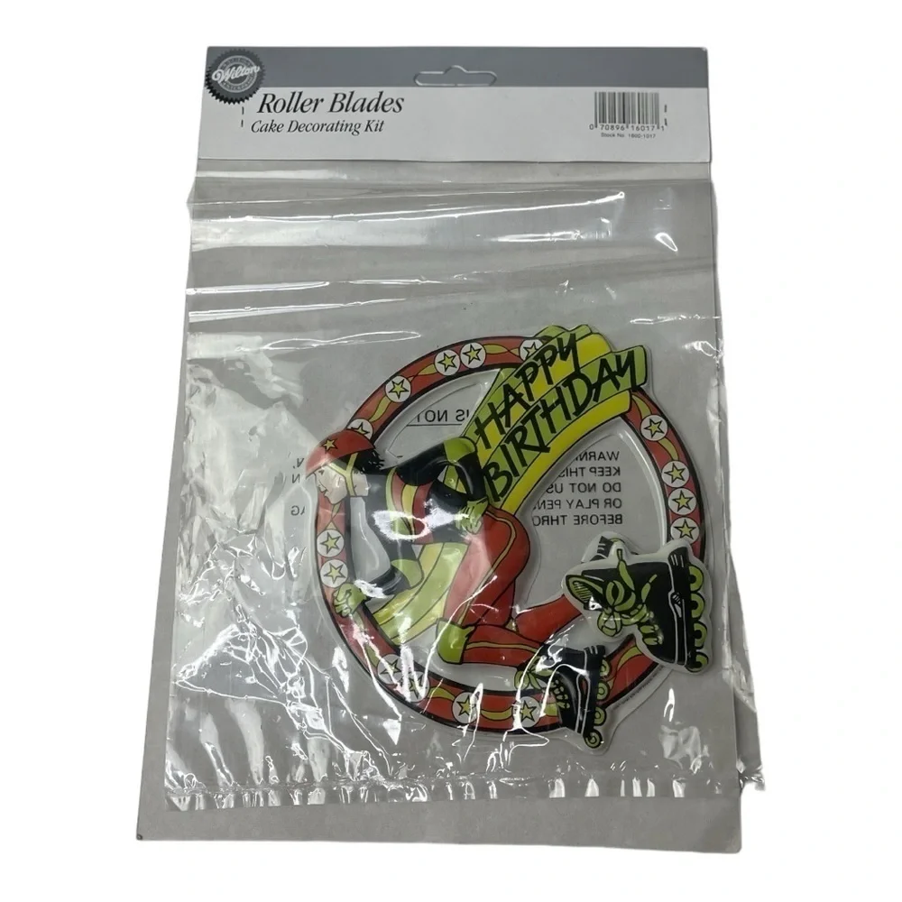 NWT Vintage Wilton 1991 Roller Blades Birthday Cake Decorating Kit